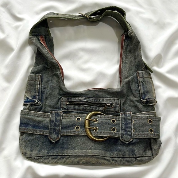 Vintage denim punk y2k retro gothic bag - Picture 4 of 6
